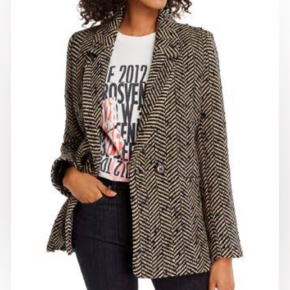 Anine Bing Diana Herringbone Blazer size Large